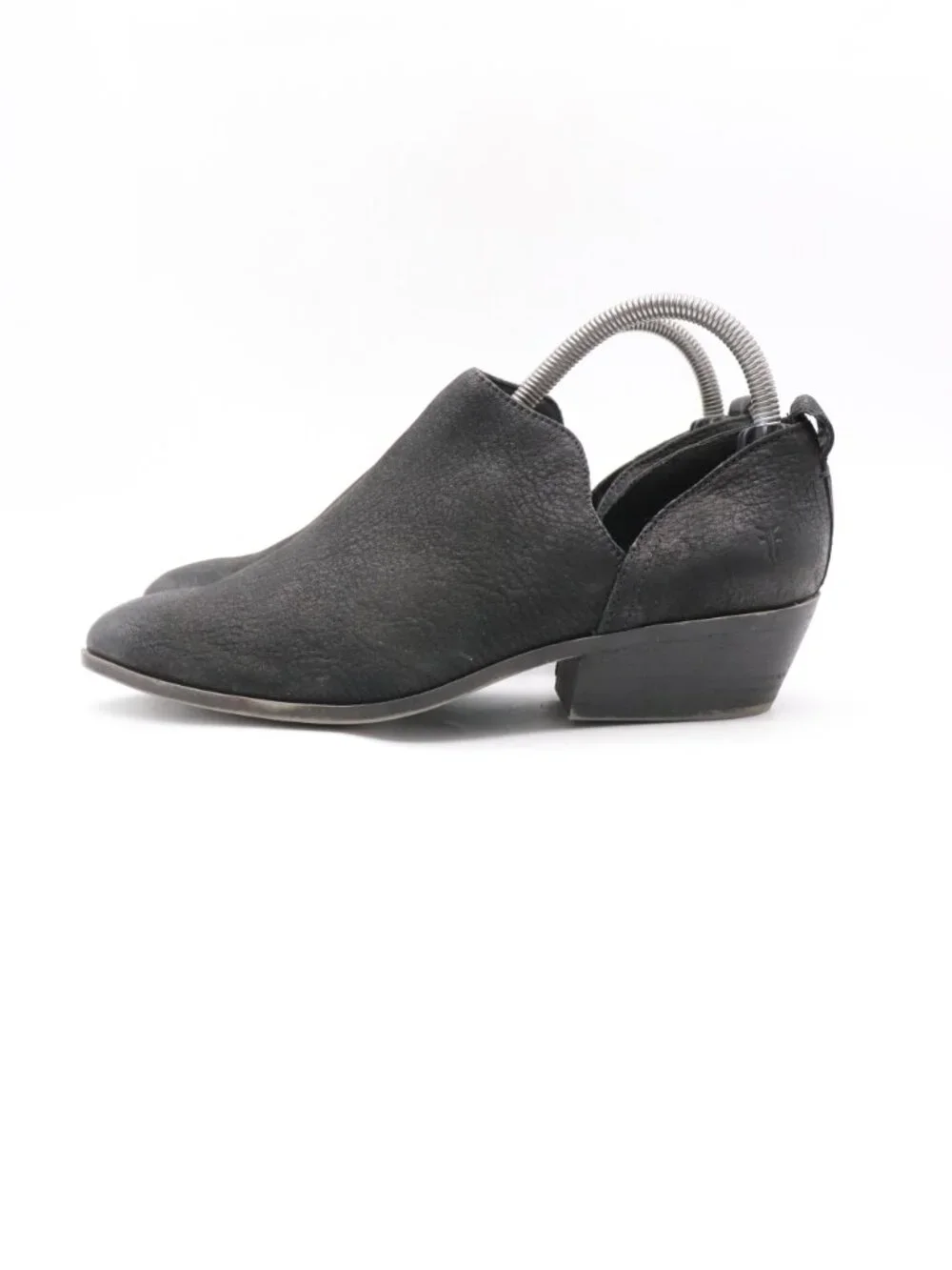 Frye Rowen Black Leather Women's Size 7.5 M Slip On Cut Out Ankle Boots